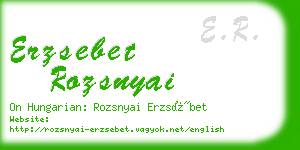 erzsebet rozsnyai business card